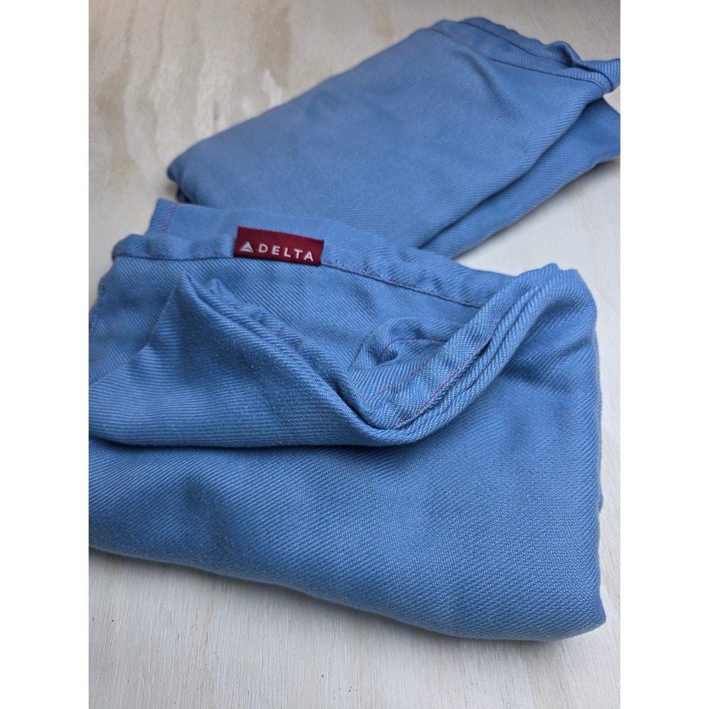 Delta Airlines Blue Cabin Textile Twill Fabric Red Logo Tag Aviation Collectible